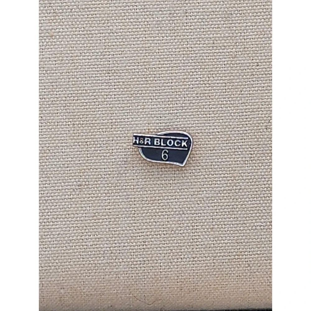 925 Sterling Silver H&R Block 6 Year Service Lapel Pin Tie Tack Hat Pin FREE$HIP